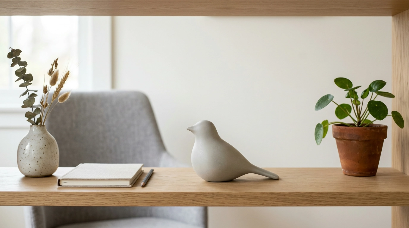Nordic Resin Bird Sculpture: Modern Shelf & Desk Accent